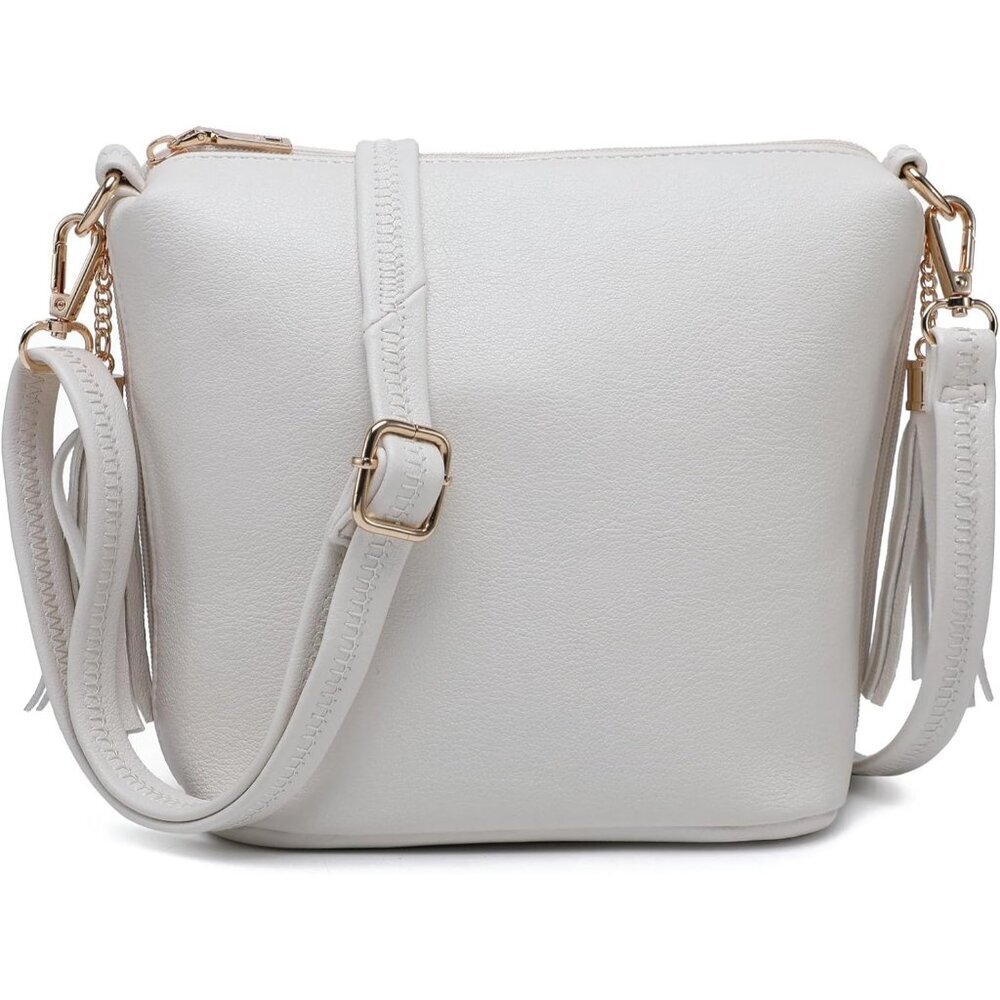 Vegan Crossbody Bag Women Small Adjustable Zipper Pouch Fashion Accessory
